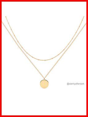 Layered Heart Necklace Pendant 18k Gold Plated Dainty Gold Choker Arrow Bar